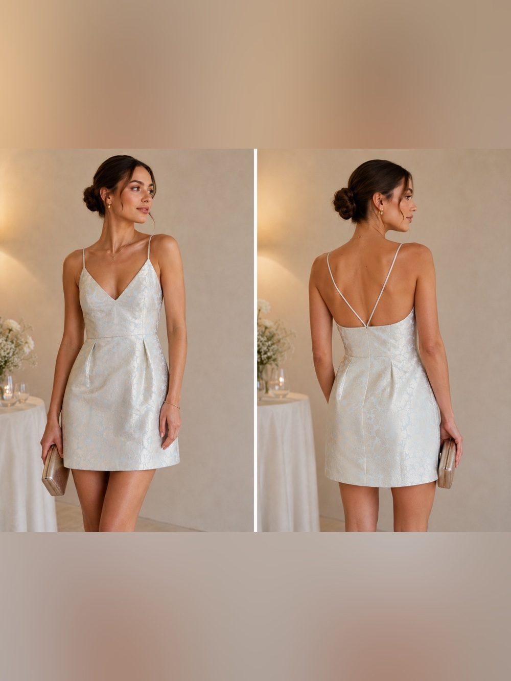 Free People | Party Queen of Hearts Mini Dress Brocade - Size 8